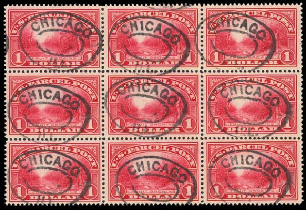 US Stamp Prices Scott Q12: 1913 US$1.00 Parcel Post. Daniel Kelleher Auctions, Oct 2011, Sale 626, Lot 636