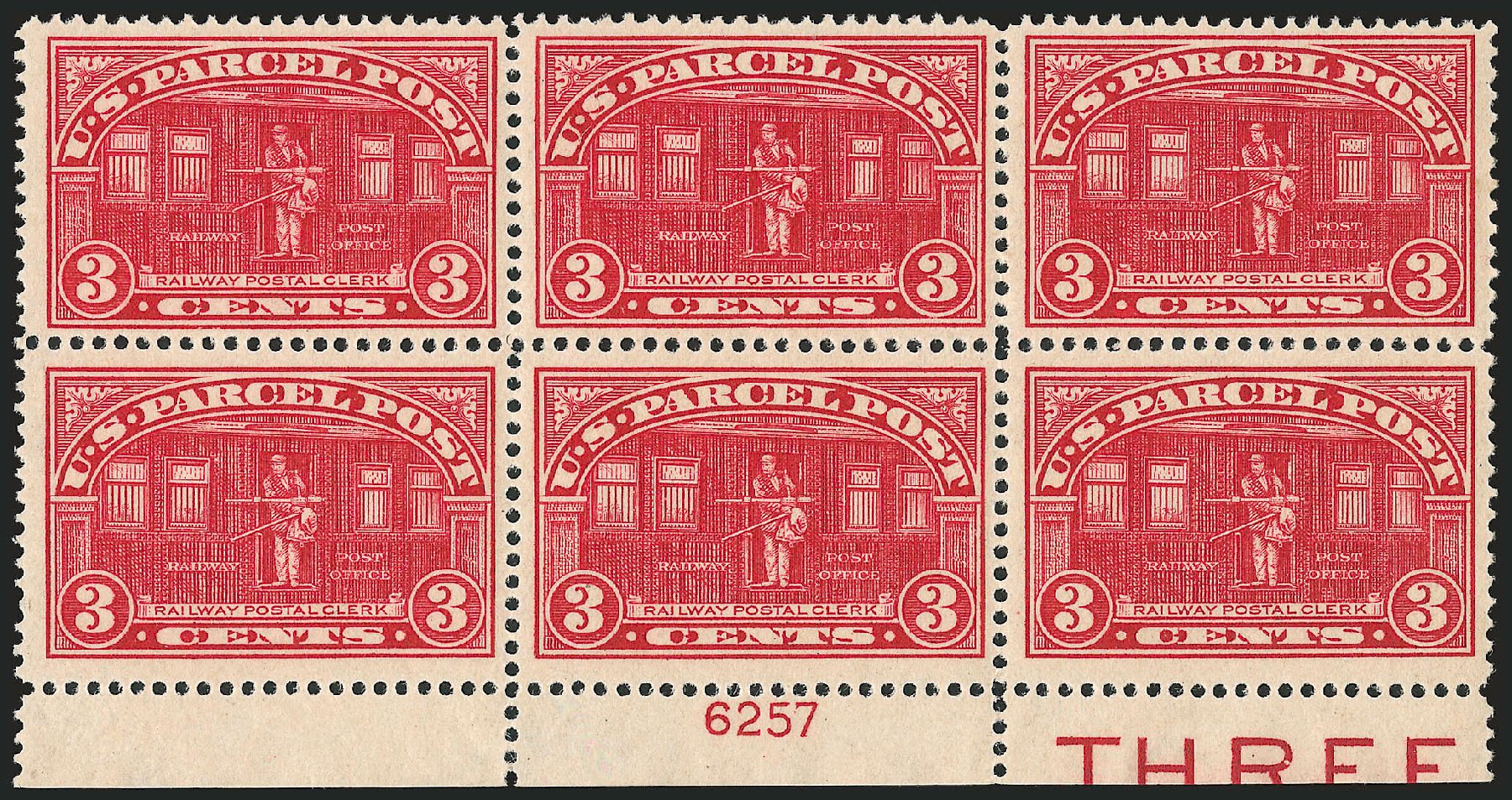 Price of US Stamp Scott Catalogue # Q3: 3c 1913 Parcel Post. Robert Siegel Auction Galleries, Dec 2009, Sale 982, Lot 6170
