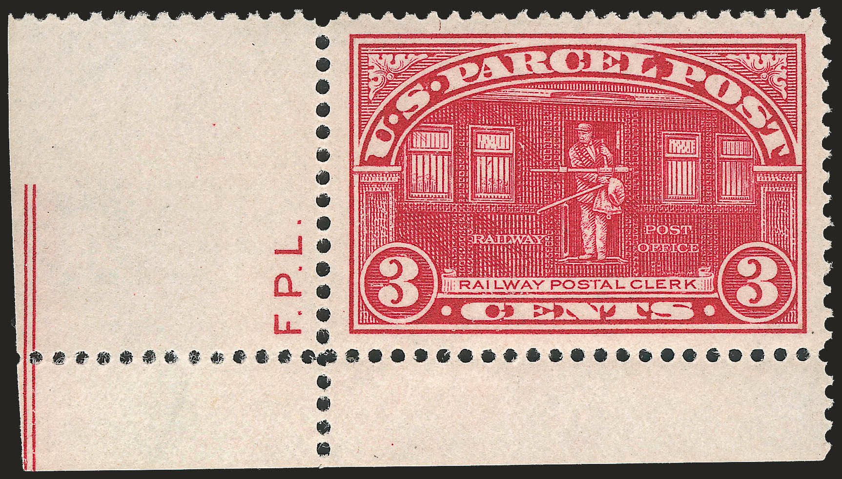 US Stamp Prices Scott Catalog # Q3: 1913 3c Parcel Post. Robert Siegel Auction Galleries, Sep 2009, Sale 976, Lot 2351