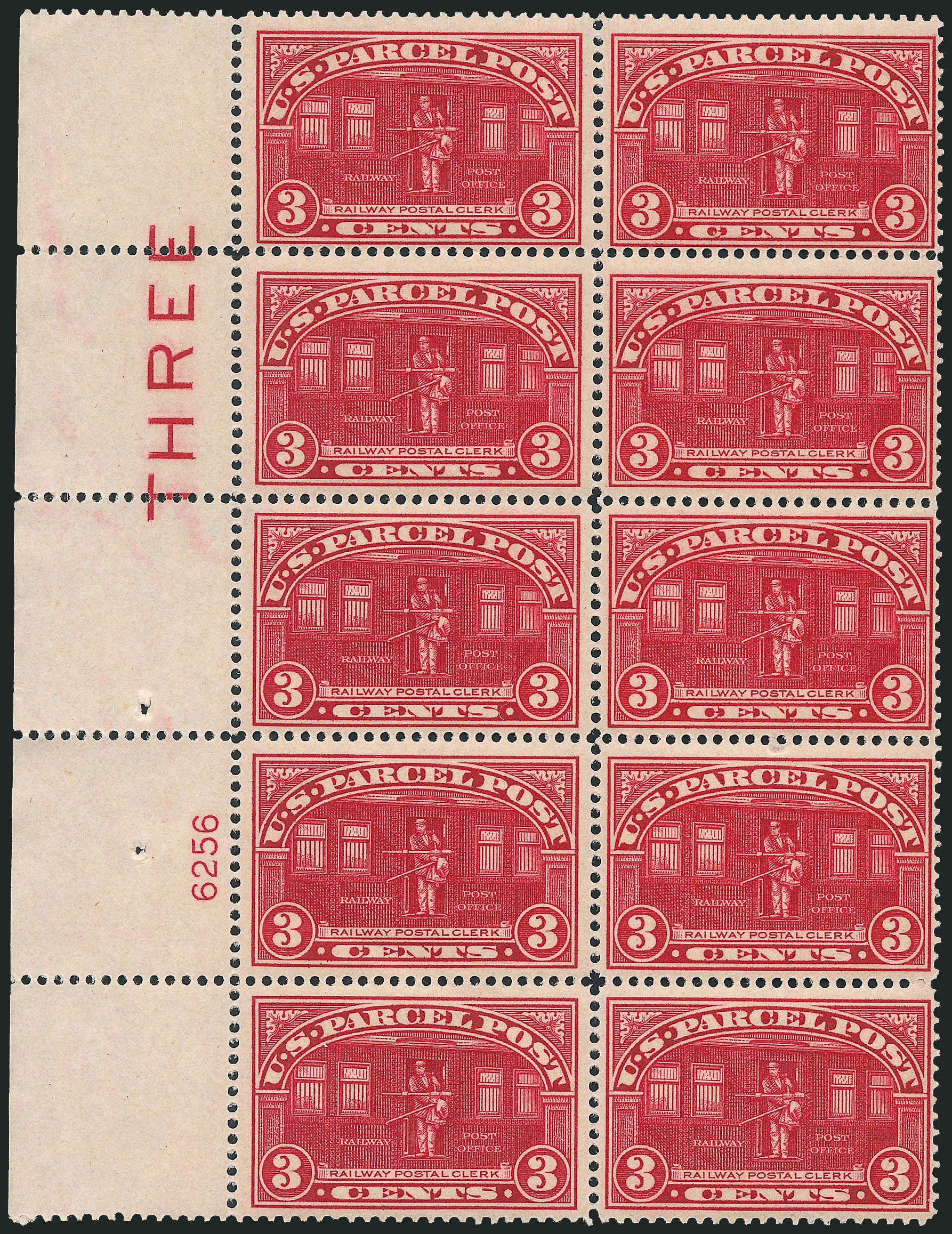 Costs of US Stamp Scott Catalog Q3: 1913 3c Parcel Post. Robert Siegel Auction Galleries, Apr 2009, Sale 971, Lot 2053