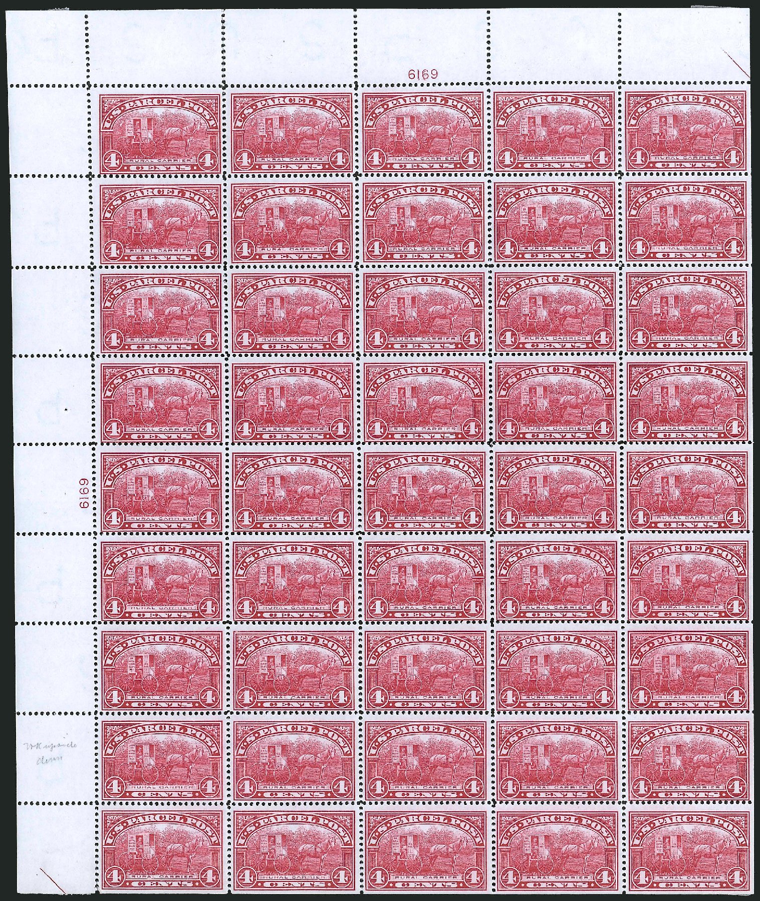 US Stamps Prices Scott #Q4: 1913 4c Parcel Post. Robert Siegel Auction Galleries, Apr 2009, Sale 971, Lot 2057