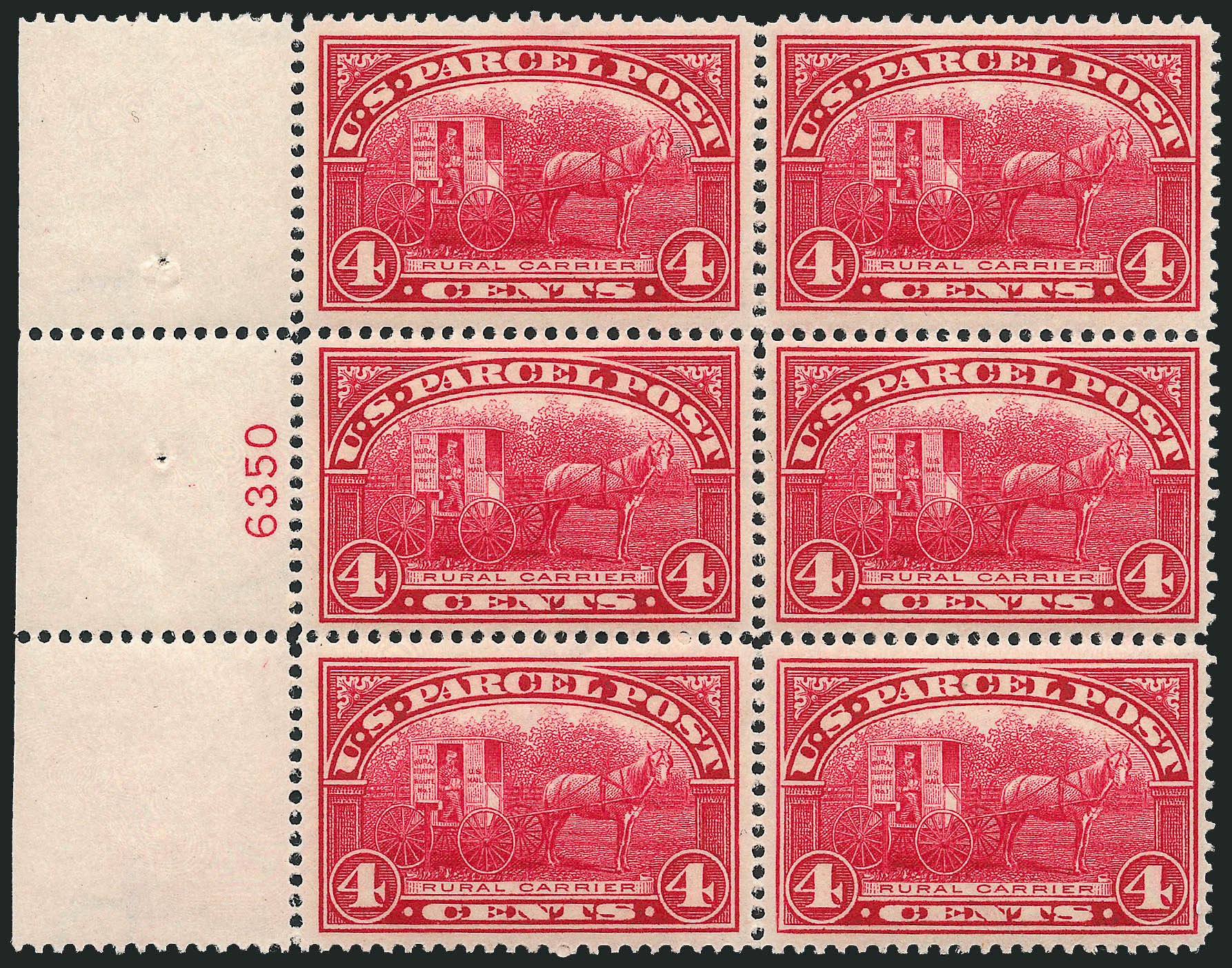US Stamp Price Scott Catalog # Q4: 4c 1913 Parcel Post. Robert Siegel Auction Galleries, Apr 2009, Sale 971, Lot 2068