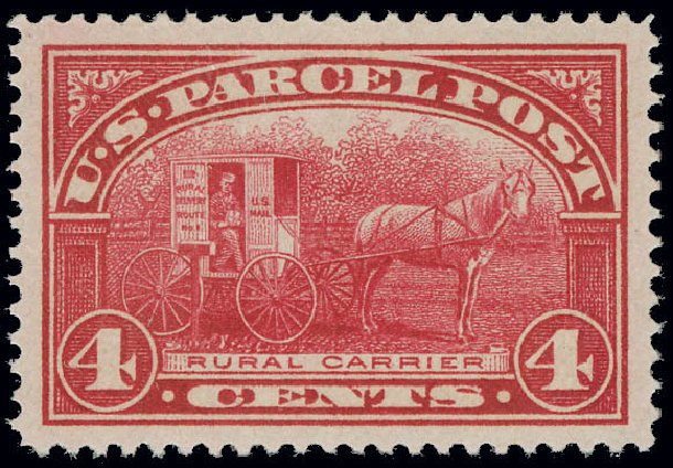 Values of US Stamps Scott Catalog # Q4: 4c 1913 Parcel Post. Matthew Bennett International, Jun 2008, Sale 328, Lot 1289