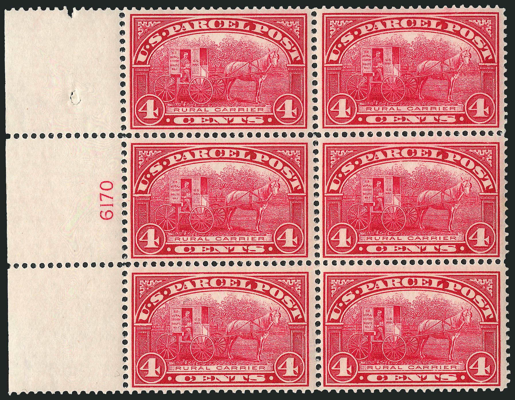 US Stamp Price Scott Cat. Q4: 4c 1913 Parcel Post. Robert Siegel Auction Galleries, Apr 2009, Sale 971, Lot 2059