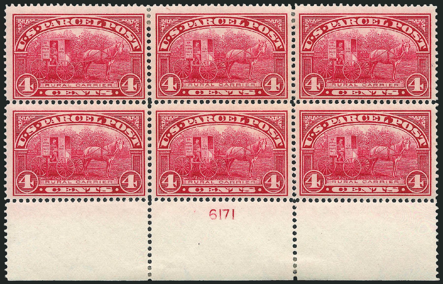 Prices of US Stamp Scott Catalog #Q4: 1913 4c Parcel Post. Robert Siegel Auction Galleries, Apr 2009, Sale 971, Lot 2060