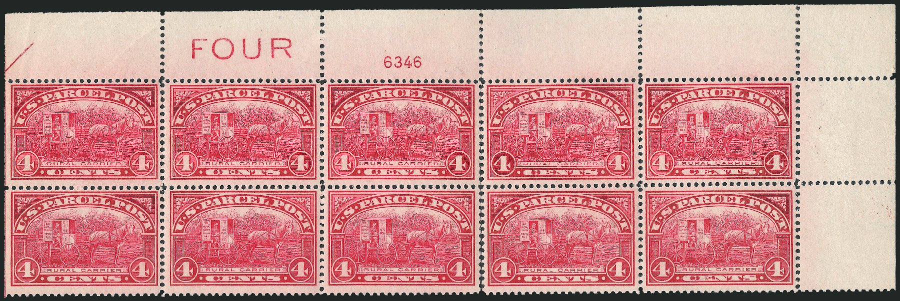 Prices of US Stamp Scott Cat. Q4: 4c 1913 Parcel Post. Robert Siegel Auction Galleries, Apr 2009, Sale 971, Lot 2071