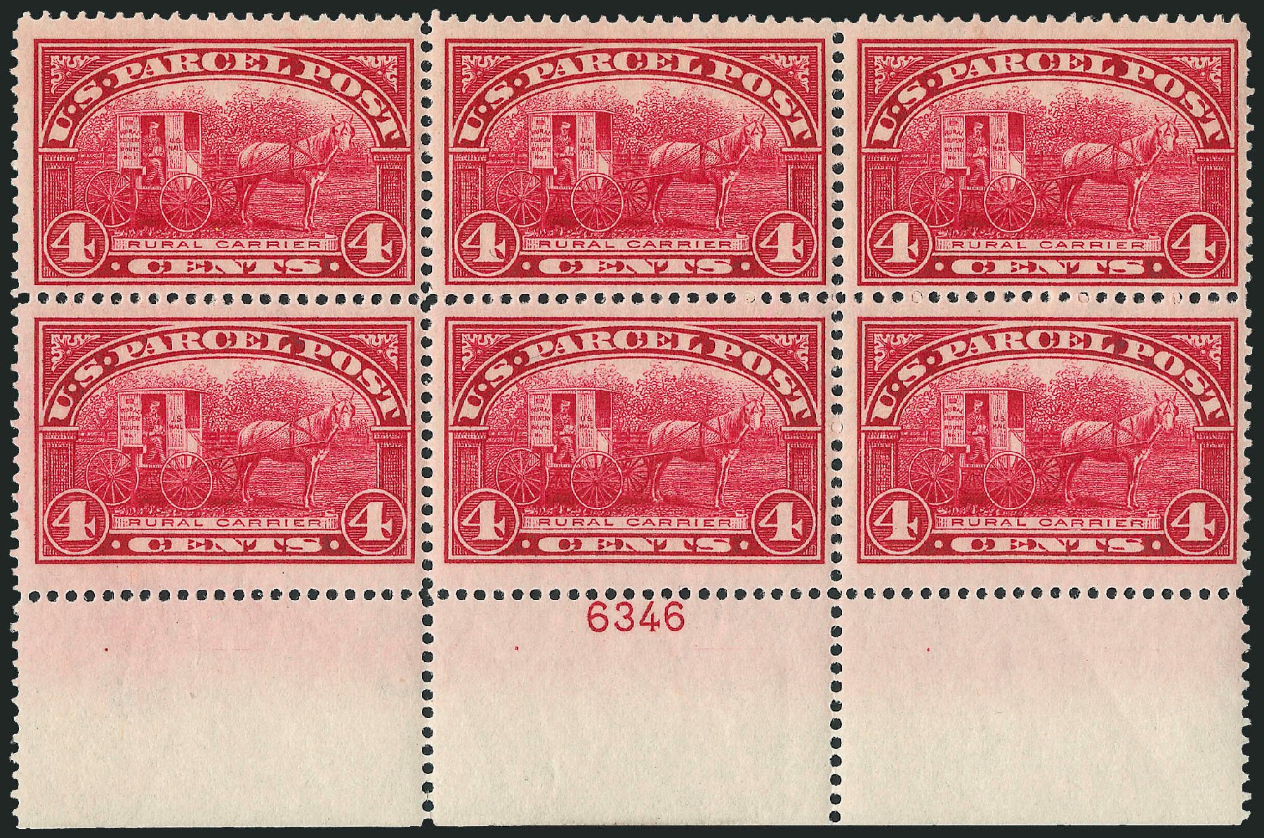 Prices of US Stamps Scott Cat. Q4: 1913 4c Parcel Post. Robert Siegel Auction Galleries, Apr 2009, Sale 971, Lot 2064