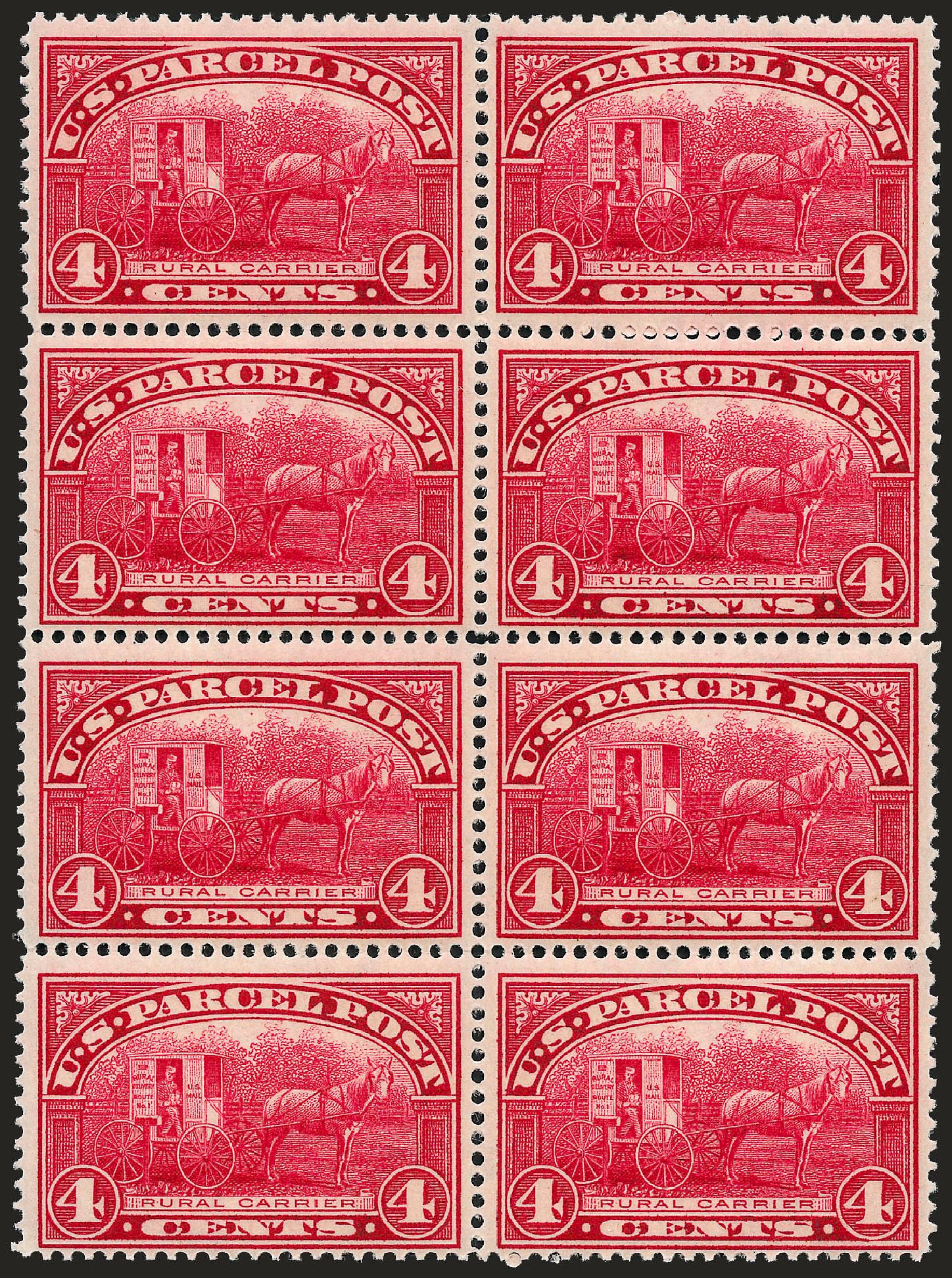 Price of US Stamp Scott Catalogue # Q4: 1913 4c Parcel Post. Robert Siegel Auction Galleries, Sep 2008, Sale 962, Lot 3042