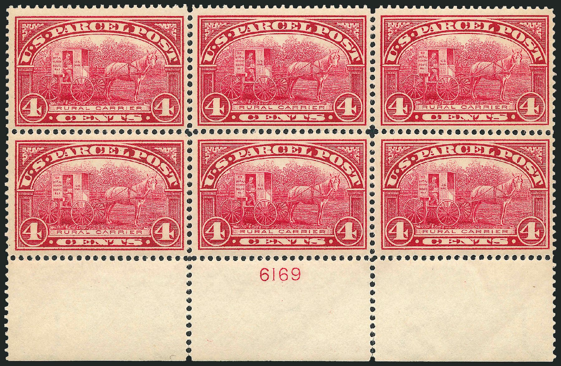 US Stamps Values Scott Catalogue # Q4: 4c 1913 Parcel Post. Robert Siegel Auction Galleries, Apr 2009, Sale 971, Lot 2056