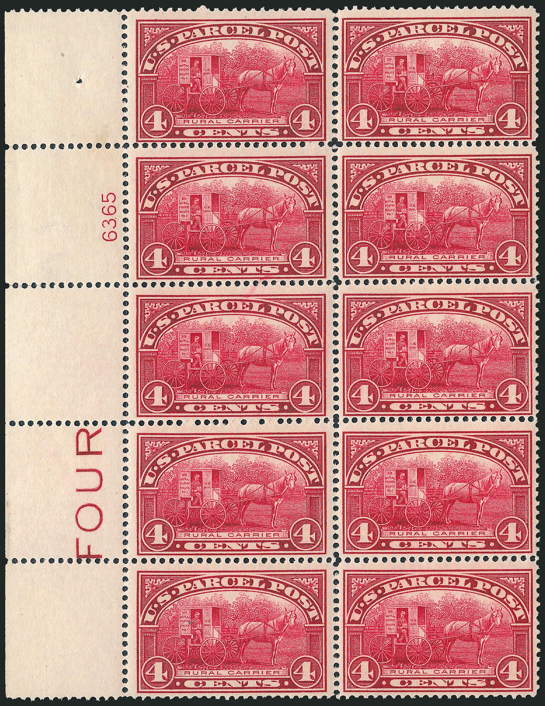 Prices of US Stamps Scott Cat. # Q4: 4c 1913 Parcel Post. Robert Siegel Auction Galleries, Apr 2009, Sale 971, Lot 2076
