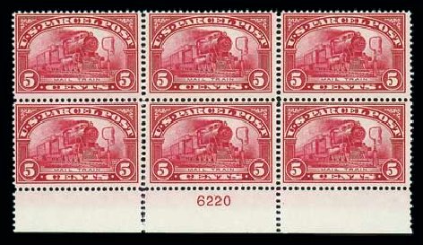 Cost of US Stamp Scott Catalogue # Q5 - 1913 5c Parcel Post. Matthew Bennett International, Jun 2007, Sale 319, Lot 1747
