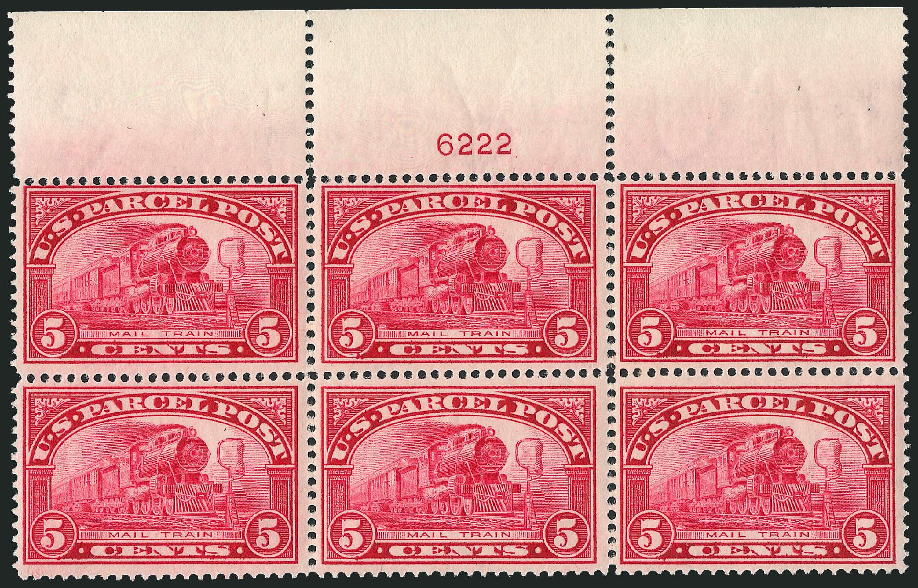 Value of US Stamp Scott Catalogue #Q5 - 1913 5c Parcel Post. Robert Siegel Auction Galleries, Apr 2009, Sale 971, Lot 2088