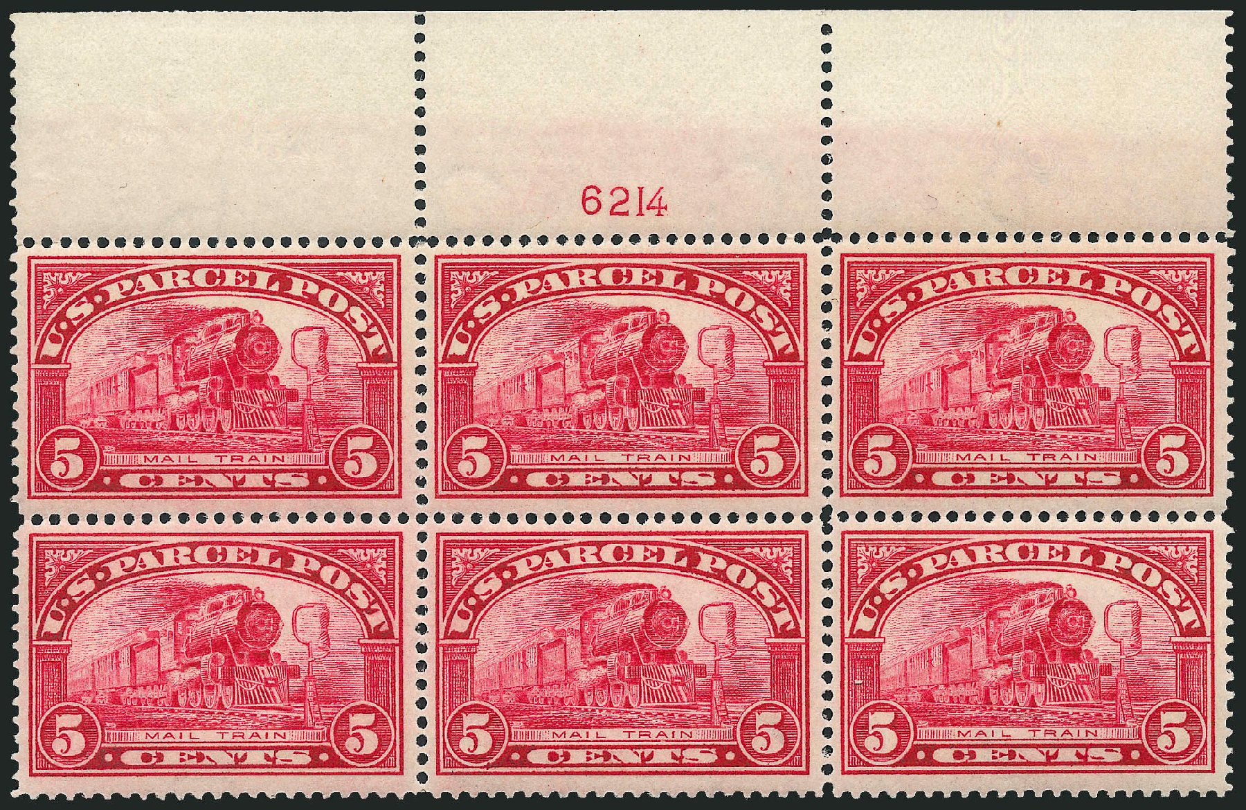US Stamps Prices Scott Q5: 1913 5c Parcel Post. Robert Siegel Auction Galleries, Apr 2009, Sale 971, Lot 2079