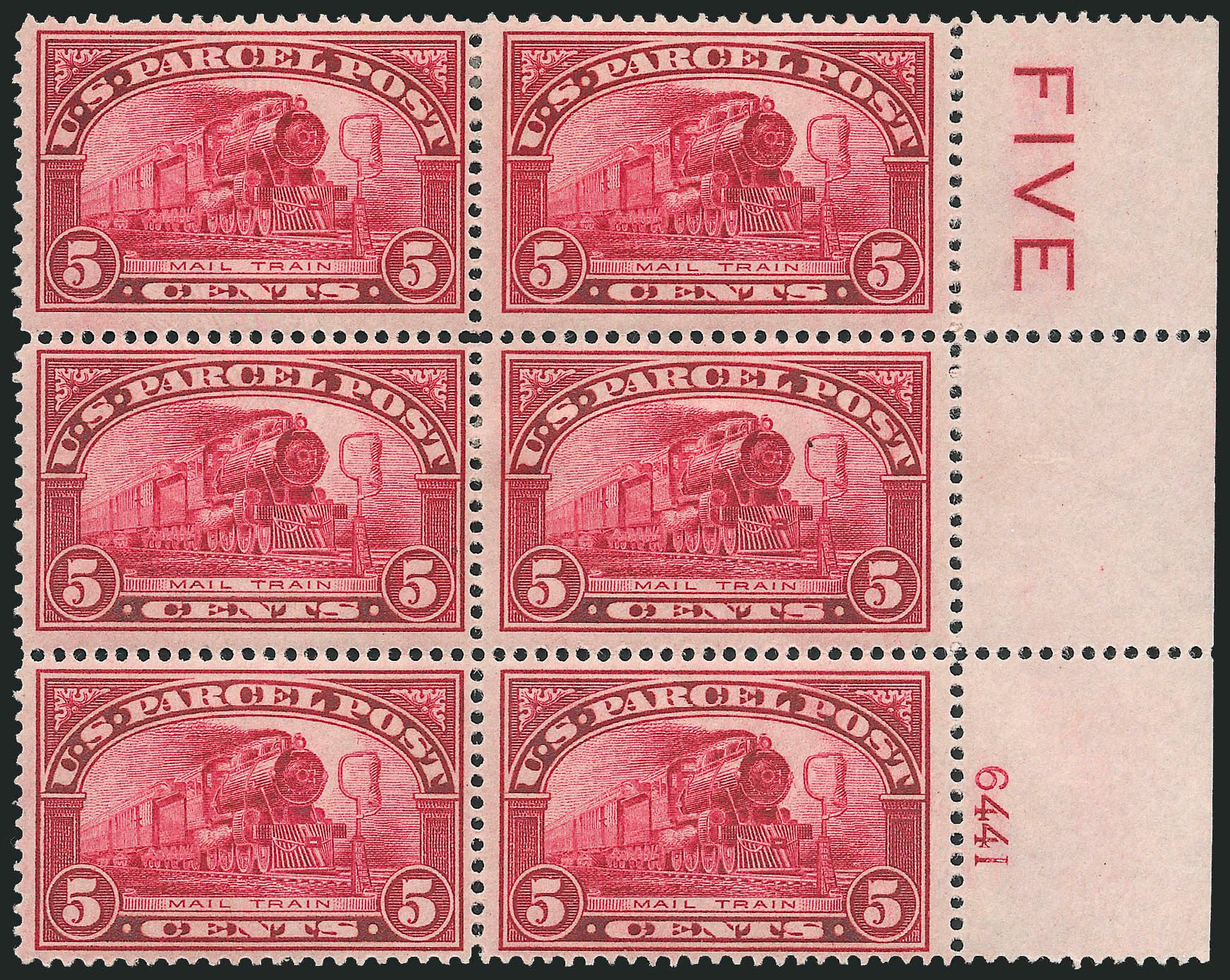 Costs of US Stamp Scott Cat. Q5 - 1913 5c Parcel Post. Robert Siegel Auction Galleries, Apr 2009, Sale 971, Lot 2100