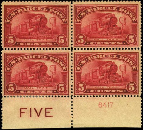 Costs of US Stamps Scott #Q5: 5c 1913 Parcel Post. Harmer-Schau Auction Galleries, Feb 2012, Sale 92, Lot 1364