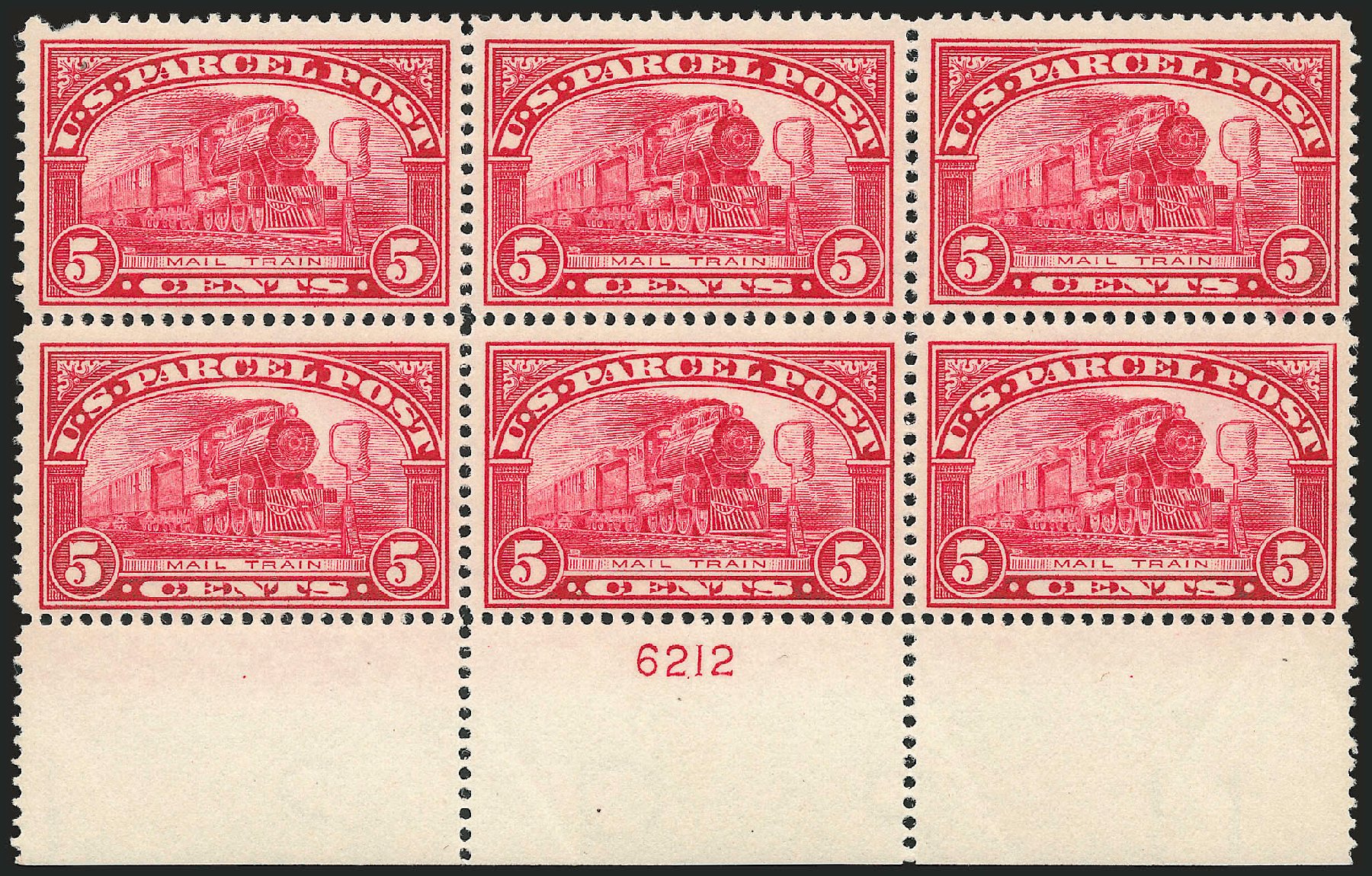 US Stamp Prices Scott Cat. # Q5 - 1913 5c Parcel Post. Robert Siegel Auction Galleries, Dec 2009, Sale 982, Lot 6174