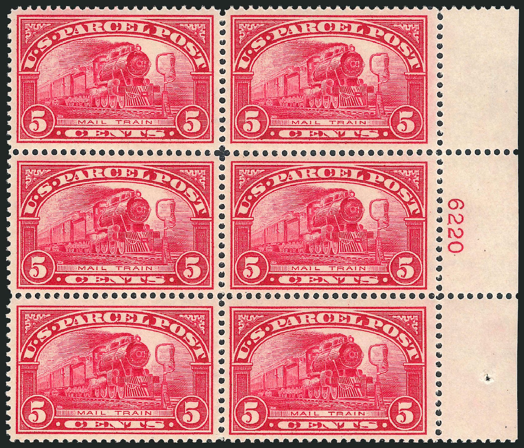 Cost of US Stamp Scott Catalogue #Q5: 1913 5c Parcel Post. Robert Siegel Auction Galleries, Oct 2011, Sale 1014, Lot 2425