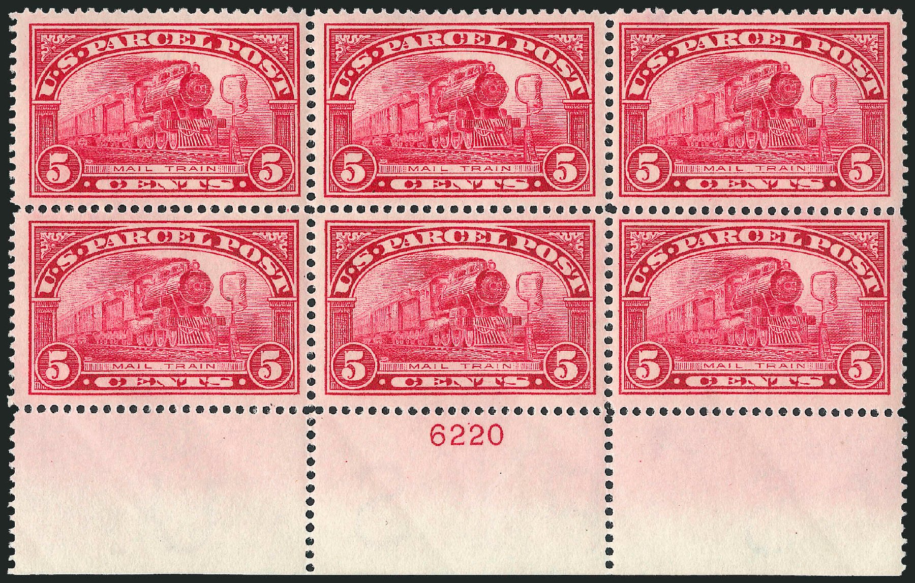 US Stamp Values Scott Catalogue Q5 - 5c 1913 Parcel Post. Robert Siegel Auction Galleries, Apr 2009, Sale 971, Lot 2085