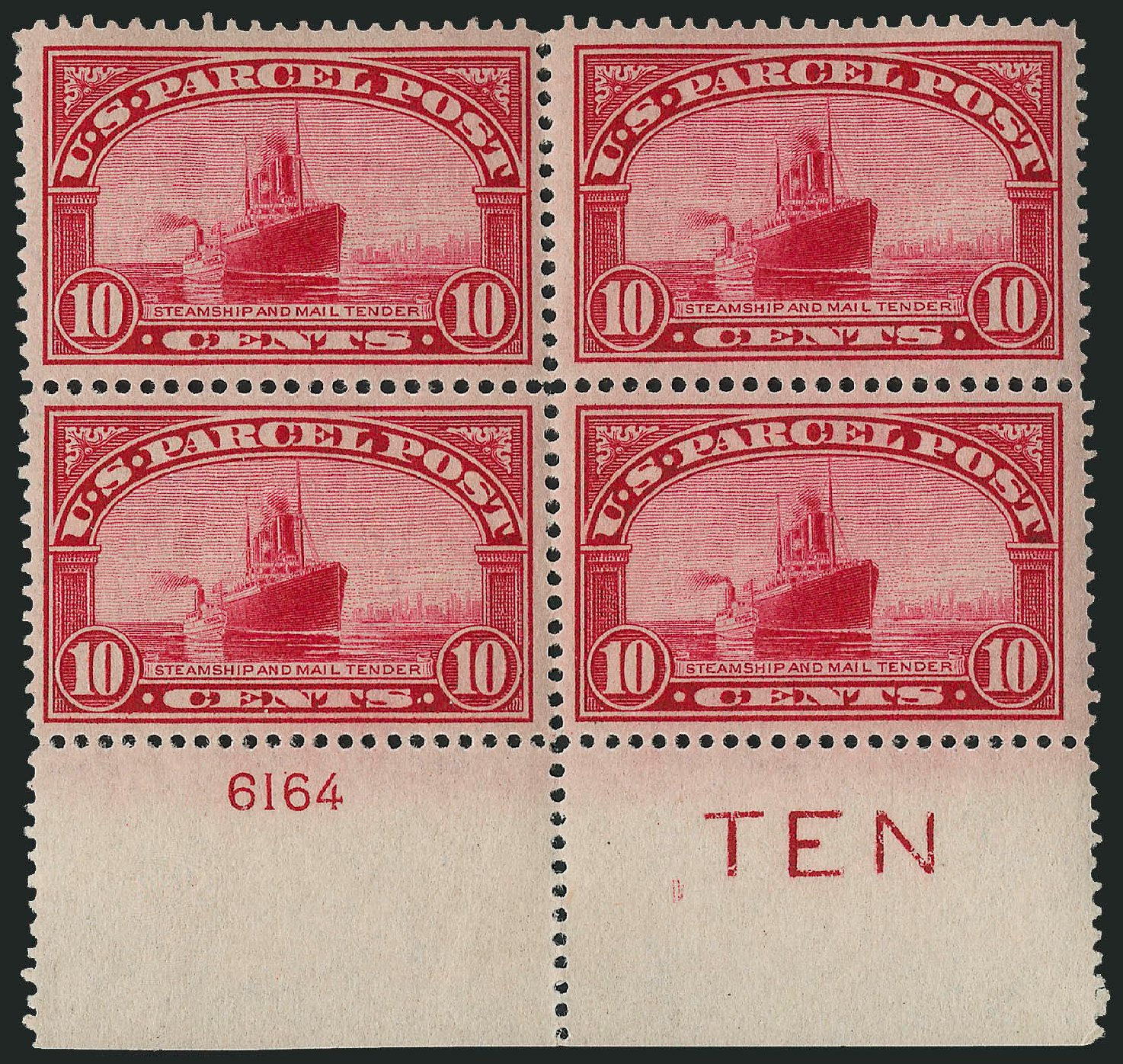 US Stamps Price Scott Cat. # Q6 - 10c 1913 Parcel Post. Robert Siegel Auction Galleries, Apr 2009, Sale 971, Lot 2117