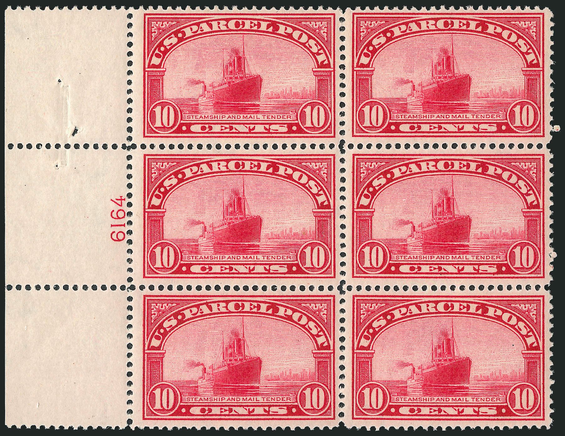 Cost of US Stamp Scott # Q6 - 1913 10c Parcel Post. Robert Siegel Auction Galleries, Oct 2011, Sale 1014, Lot 2428