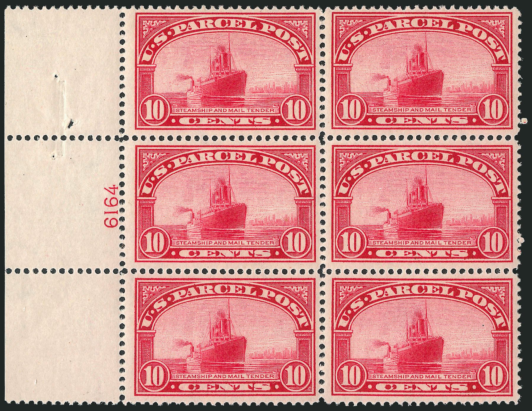 Cost of US Stamp Scott # Q6 - 1913 10c Parcel Post. Robert Siegel Auction Galleries, Oct 2011, Sale 1014, Lot 2428