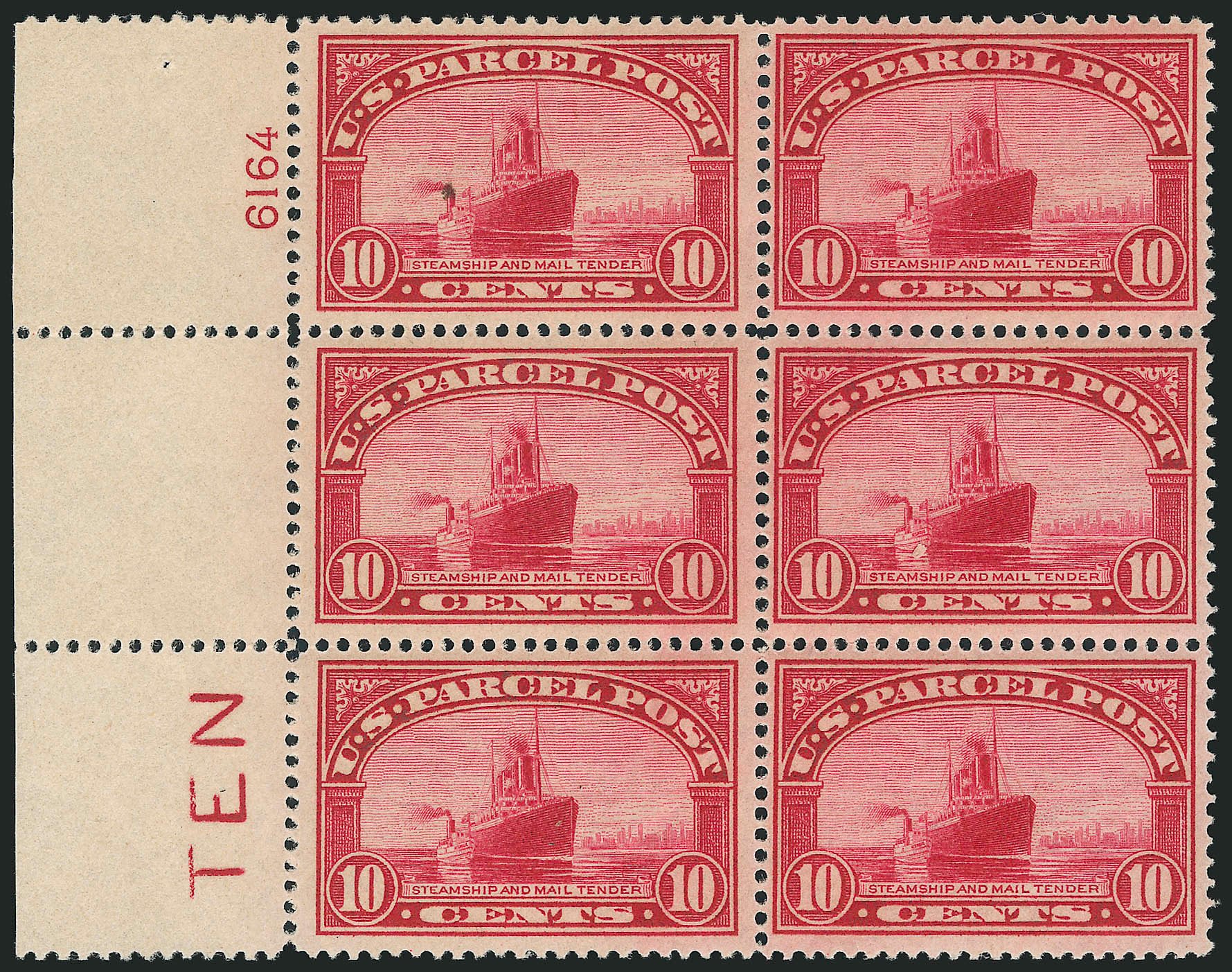 Cost of US Stamps Scott Cat. # Q6: 10c 1913 Parcel Post. Robert Siegel Auction Galleries, Apr 2009, Sale 971, Lot 2118