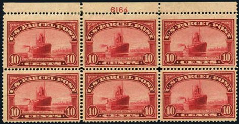 Prices of US Stamp Scott Catalog # Q6 - 1913 10c Parcel Post. Harmer-Schau Auction Galleries, Aug 2012, Sale 94, Lot 1860