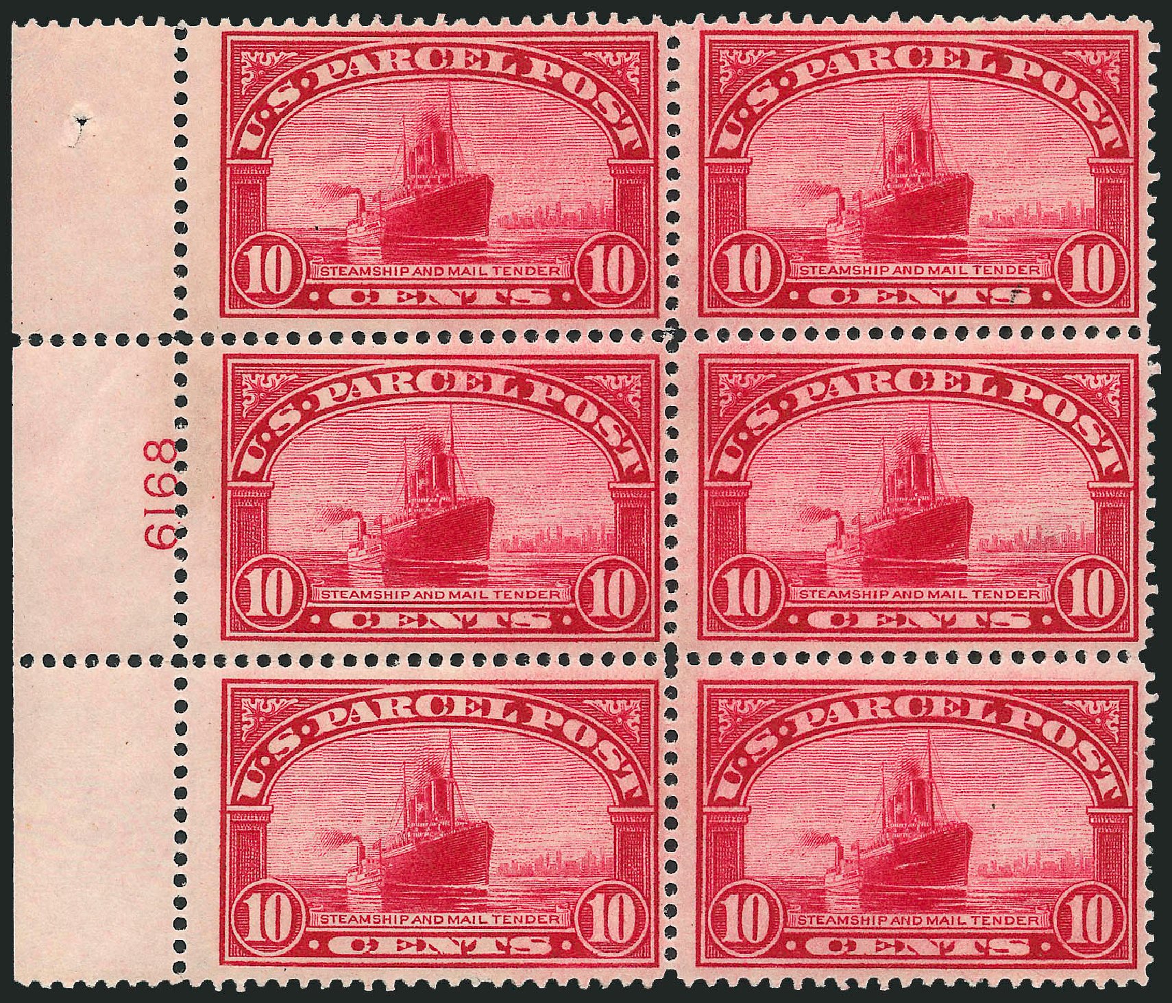 US Stamps Prices Scott Cat. # Q6 - 1913 10c Parcel Post. Robert Siegel Auction Galleries, Apr 2009, Sale 971, Lot 2110
