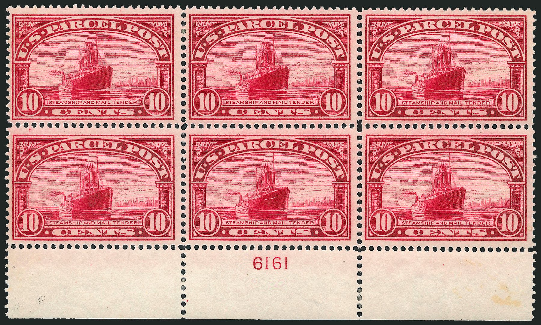 US Stamp Prices Scott Catalogue Q6: 1913 10c Parcel Post. Robert Siegel Auction Galleries, Apr 2009, Sale 971, Lot 2101