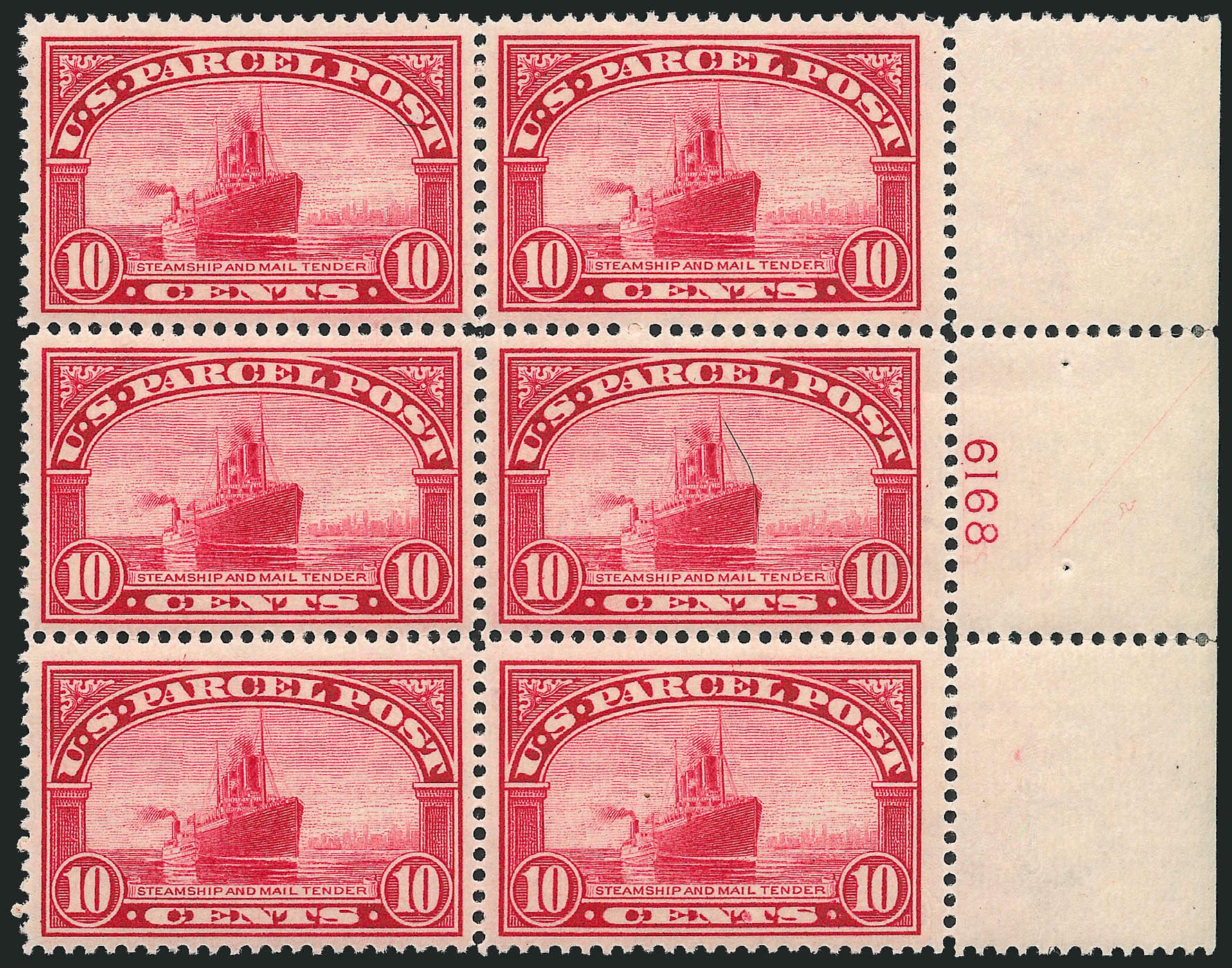 Costs of US Stamps Scott #Q6 - 1913 10c Parcel Post. Robert Siegel Auction Galleries, Apr 2009, Sale 971, Lot 2111