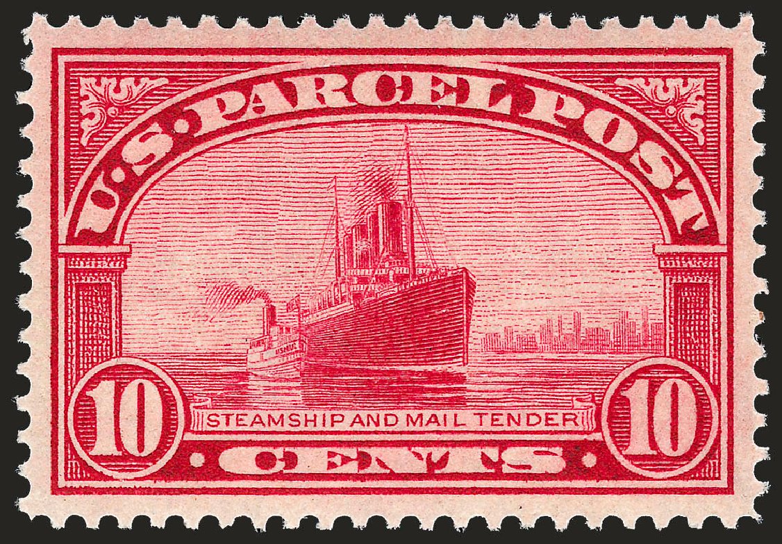 US Stamp Values Scott Cat. #Q6 - 1913 10c Parcel Post. Robert Siegel Auction Galleries, Sep 2008, Sale 962, Lot 3045