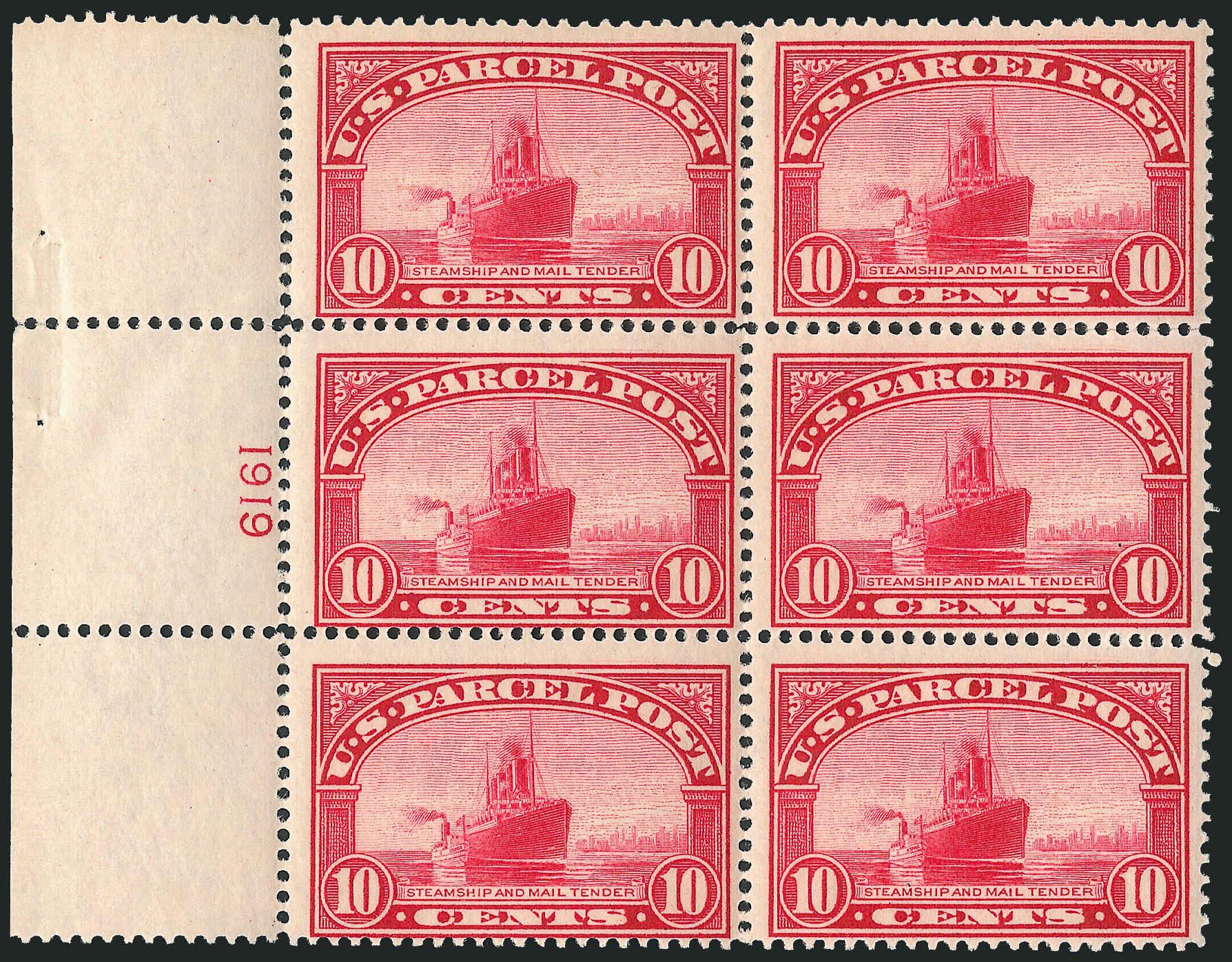 US Stamps Value Scott Cat. Q6: 1913 10c Parcel Post. Robert Siegel Auction Galleries, Apr 2009, Sale 971, Lot 2102