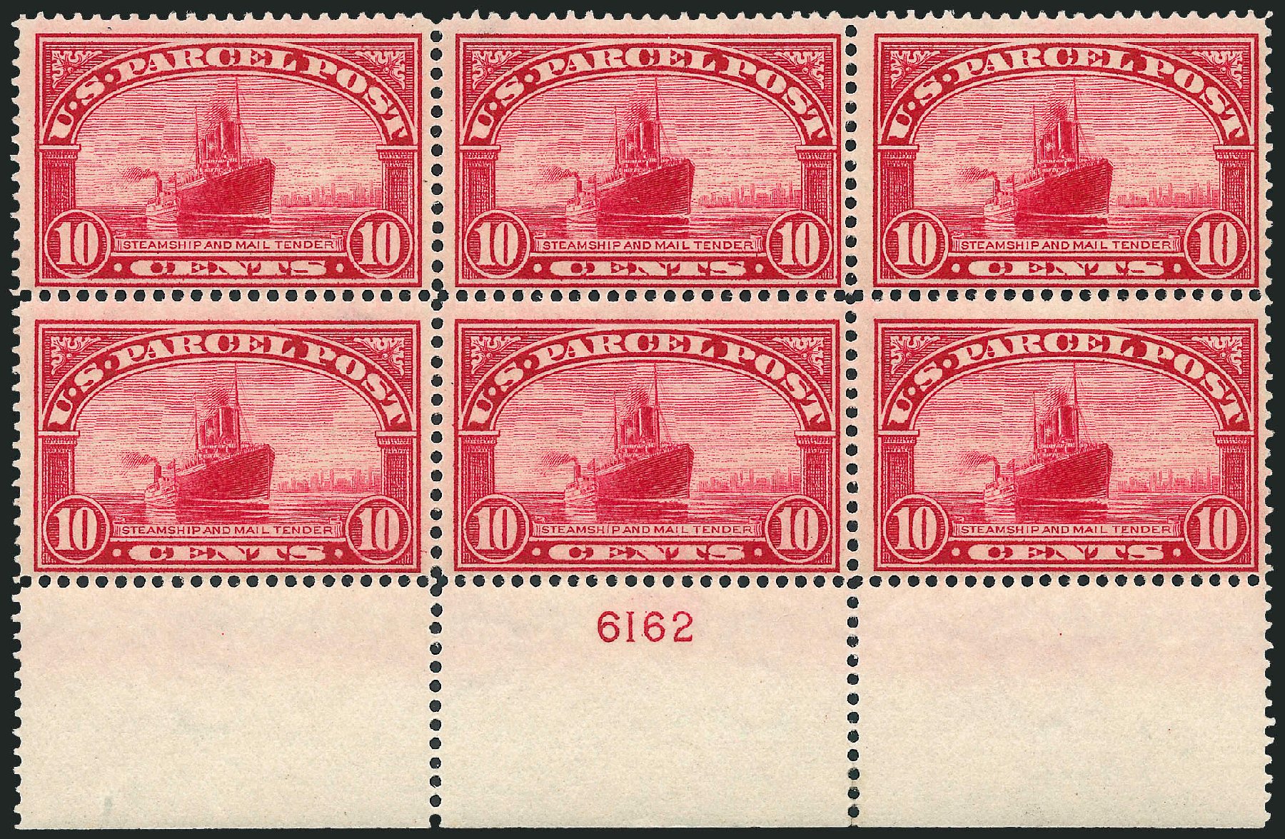 US Stamps Value Scott Catalogue Q6 - 10c 1913 Parcel Post. Robert Siegel Auction Galleries, Apr 2009, Sale 971, Lot 2103
