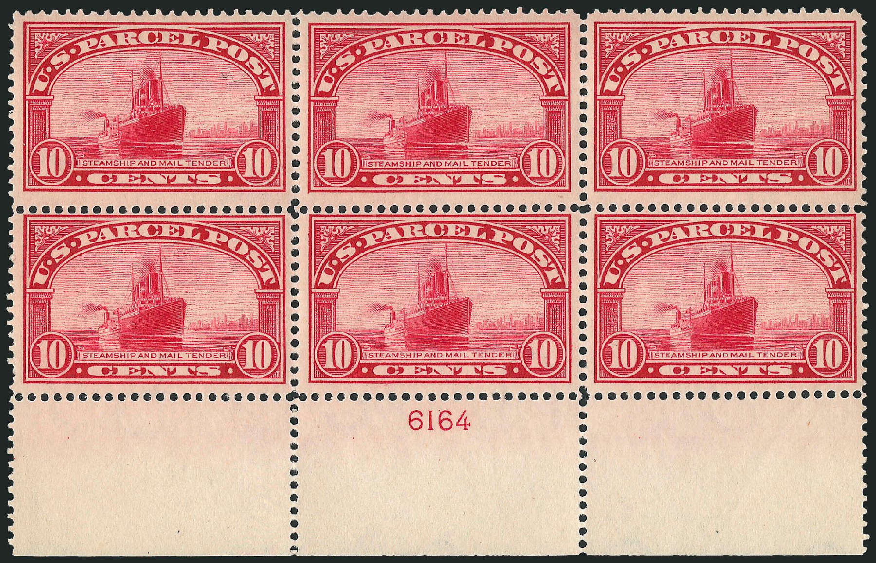 Costs of US Stamps Scott Cat. # Q6: 1913 10c Parcel Post. Robert Siegel Auction Galleries, Apr 2009, Sale 971, Lot 2106