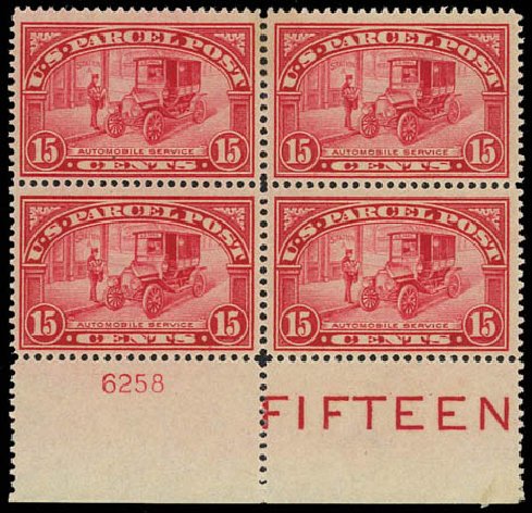 Value of US Stamp Scott Catalog #Q7: 1913 15c Parcel Post. Daniel Kelleher Auctions, Jul 2011, Sale 625, Lot 1192