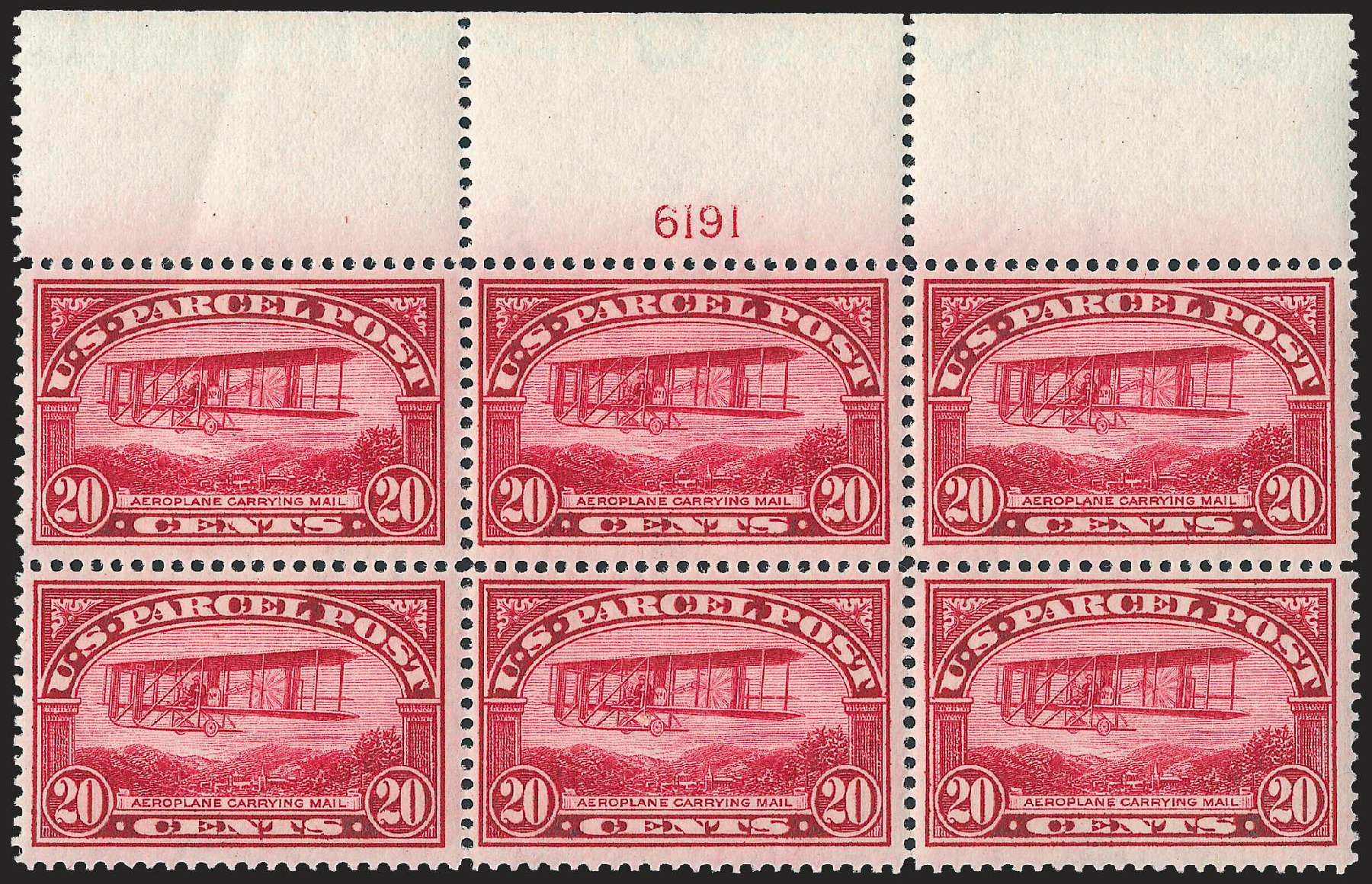 Values of US Stamps Scott Cat. #Q8 - 1913 20c Parcel Post. Robert Siegel Auction Galleries, Apr 2009, Sale 971, Lot 2140