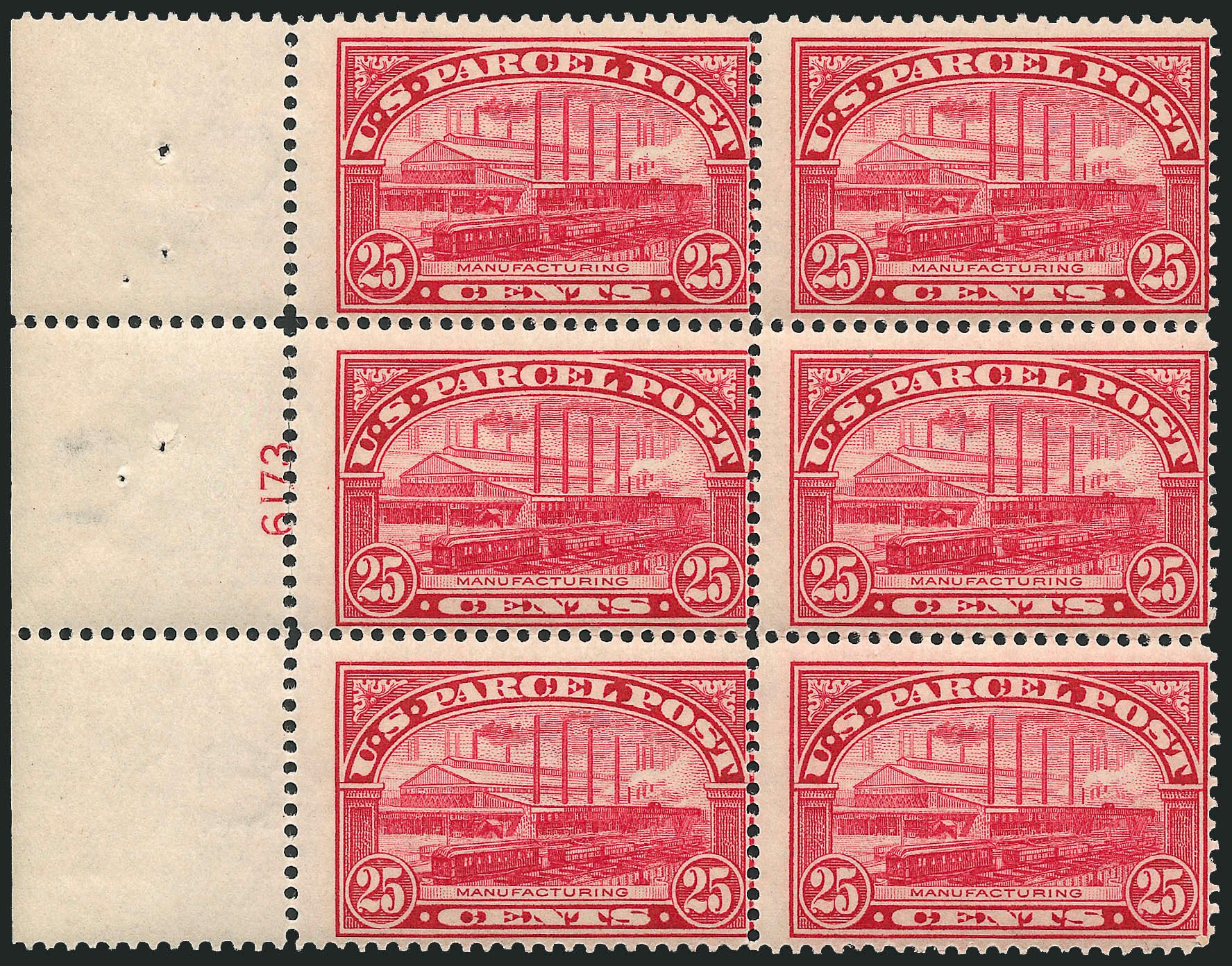 Values of US Stamp Scott Cat. Q9 - 1913 25c Parcel Post. Robert Siegel Auction Galleries, Apr 2009, Sale 971, Lot 2158