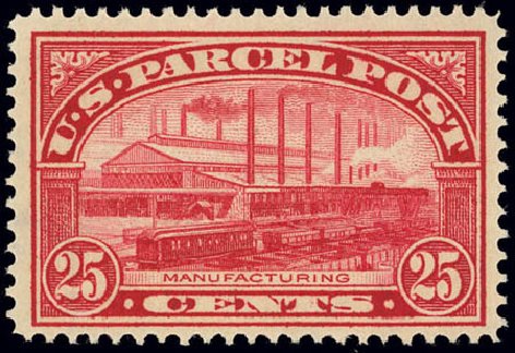Prices of US Stamp Scott Cat. # Q9: 1913 25c Parcel Post. Daniel Kelleher Auctions, Feb 2013, Sale 634, Lot 439