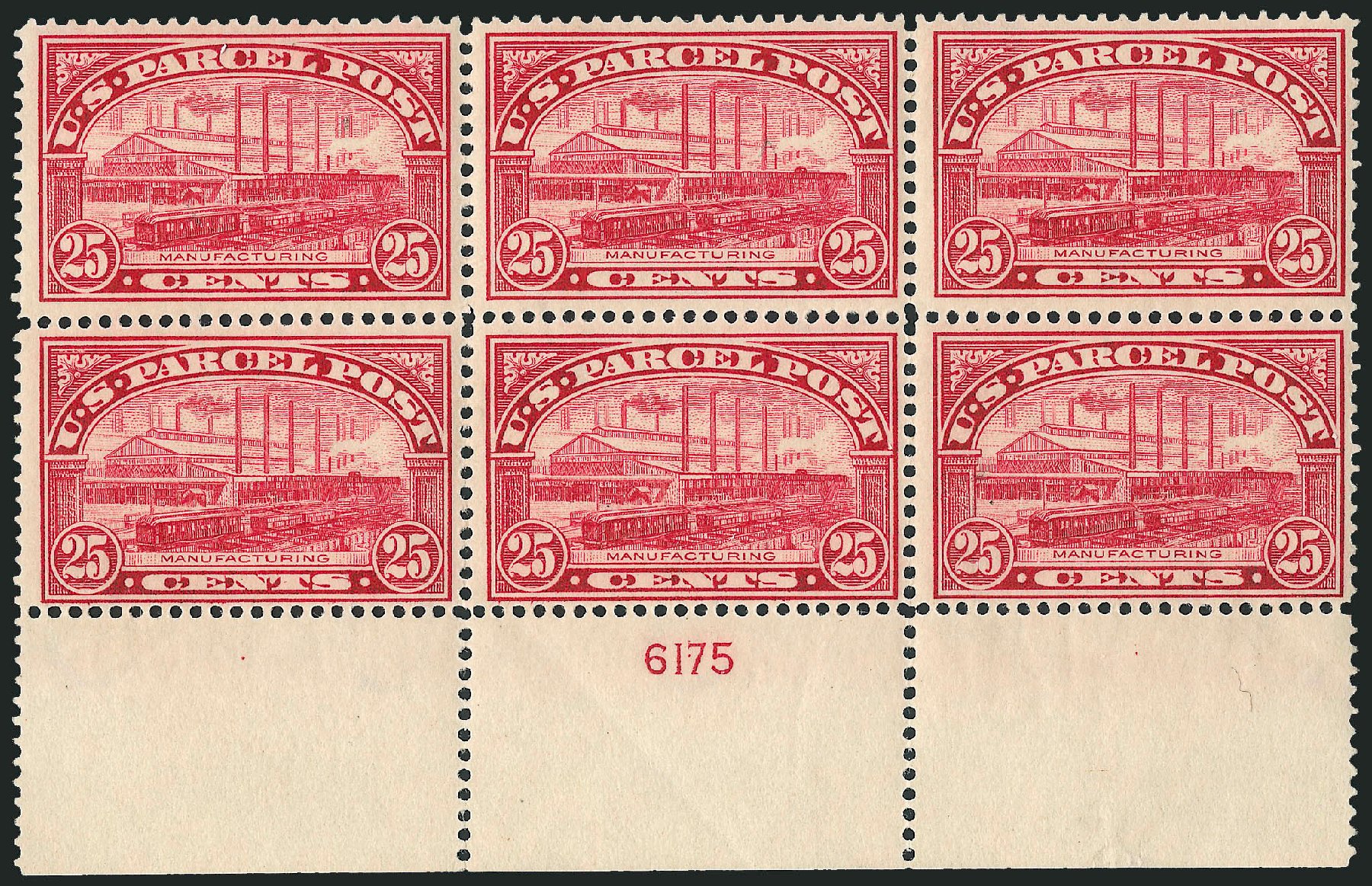 Values of US Stamps Scott Catalogue #Q9: 1913 25c Parcel Post. Robert Siegel Auction Galleries, Apr 2009, Sale 971, Lot 2164