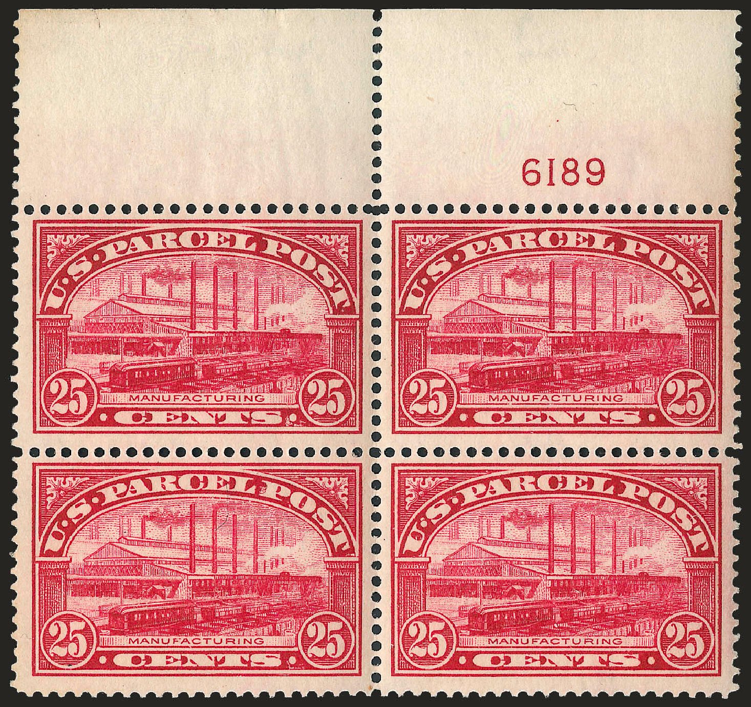 US Stamp Value Scott #Q9: 1913 25c Parcel Post. Robert Siegel Auction Galleries, Jun 2009, Sale 975, Lot 2272