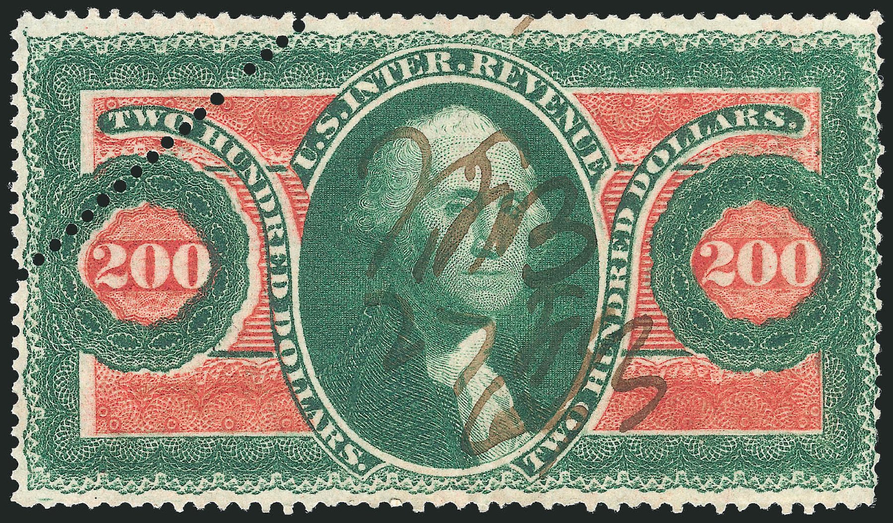 Price of US Stamps Scott Cat. #R102 - 1863 US$200.00 Revenue Internal. Robert Siegel Auction Galleries, Jun 2012, Sale 1026, Lot 1577