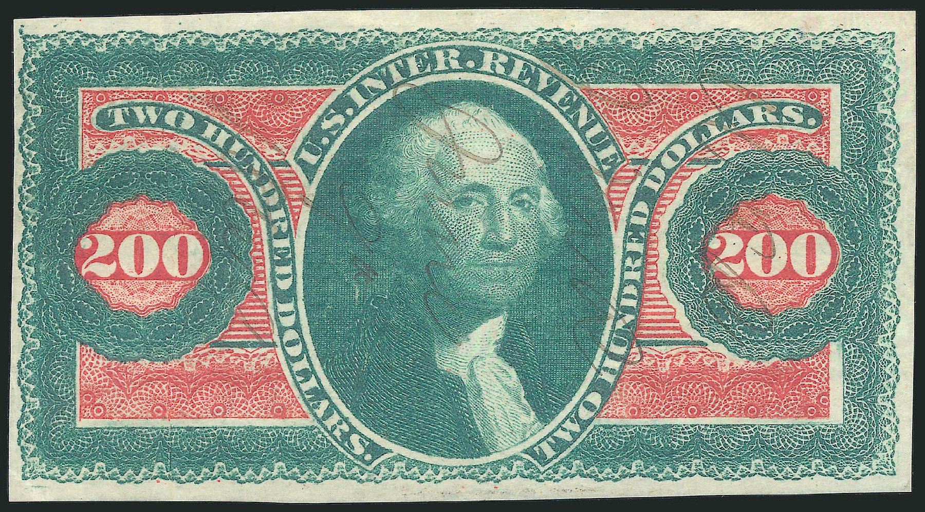 US Stamp Price Scott #R102 - US$200.00 1863 Revenue Internal. Robert Siegel Auction Galleries, Mar 2014, Sale 1067, Lot 547