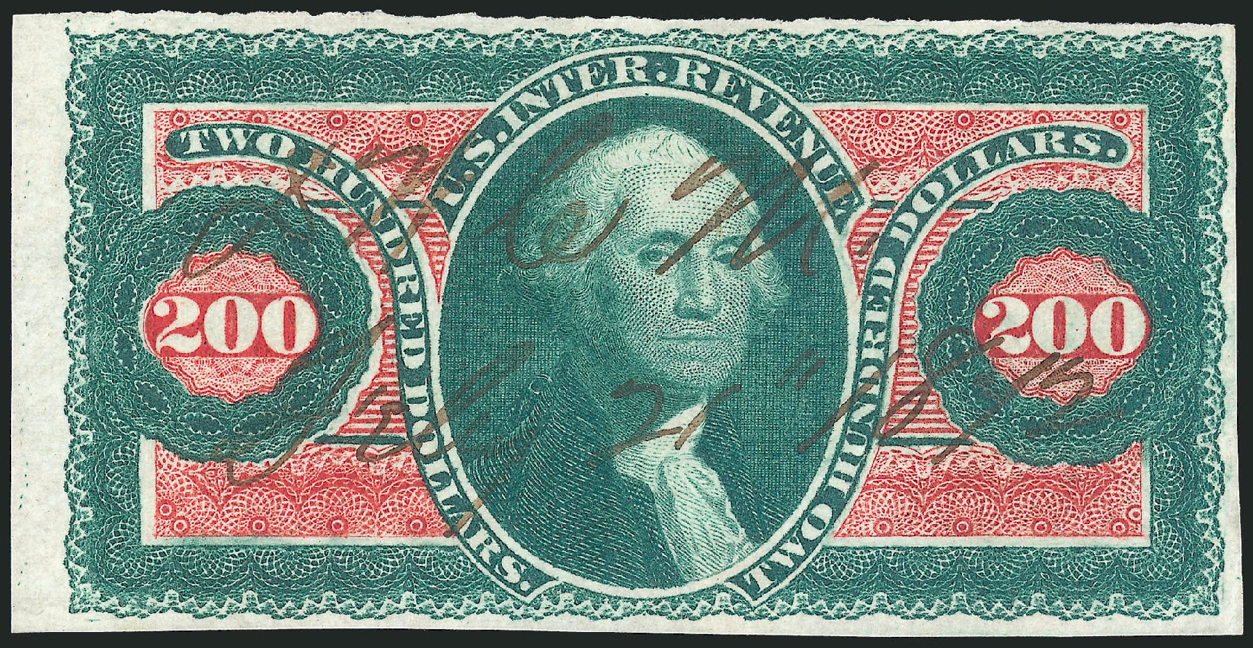 Prices of US Stamps Scott Catalog R102 - 1863 US$200.00 Revenue Internal. Robert Siegel Auction Galleries, Nov 2011, Sale 1015, Lot 38