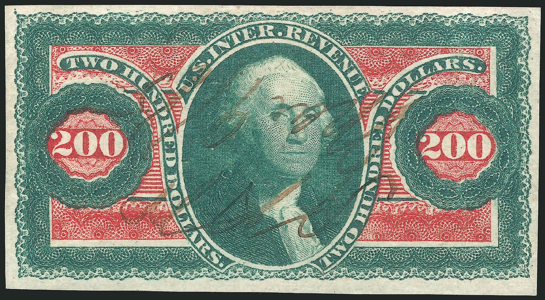 US Stamp Prices Scott Catalog R102: US$200.00 1863 Revenue Internal. Robert Siegel Auction Galleries, Dec 2014, Sale 1089, Lot 278