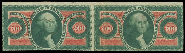 US Stamps Prices Scott Catalog # R102: 1863 US$200.00 Revenue Internal. Daniel Kelleher Auctions, Aug 2012, Sale 631, Lot 1819
