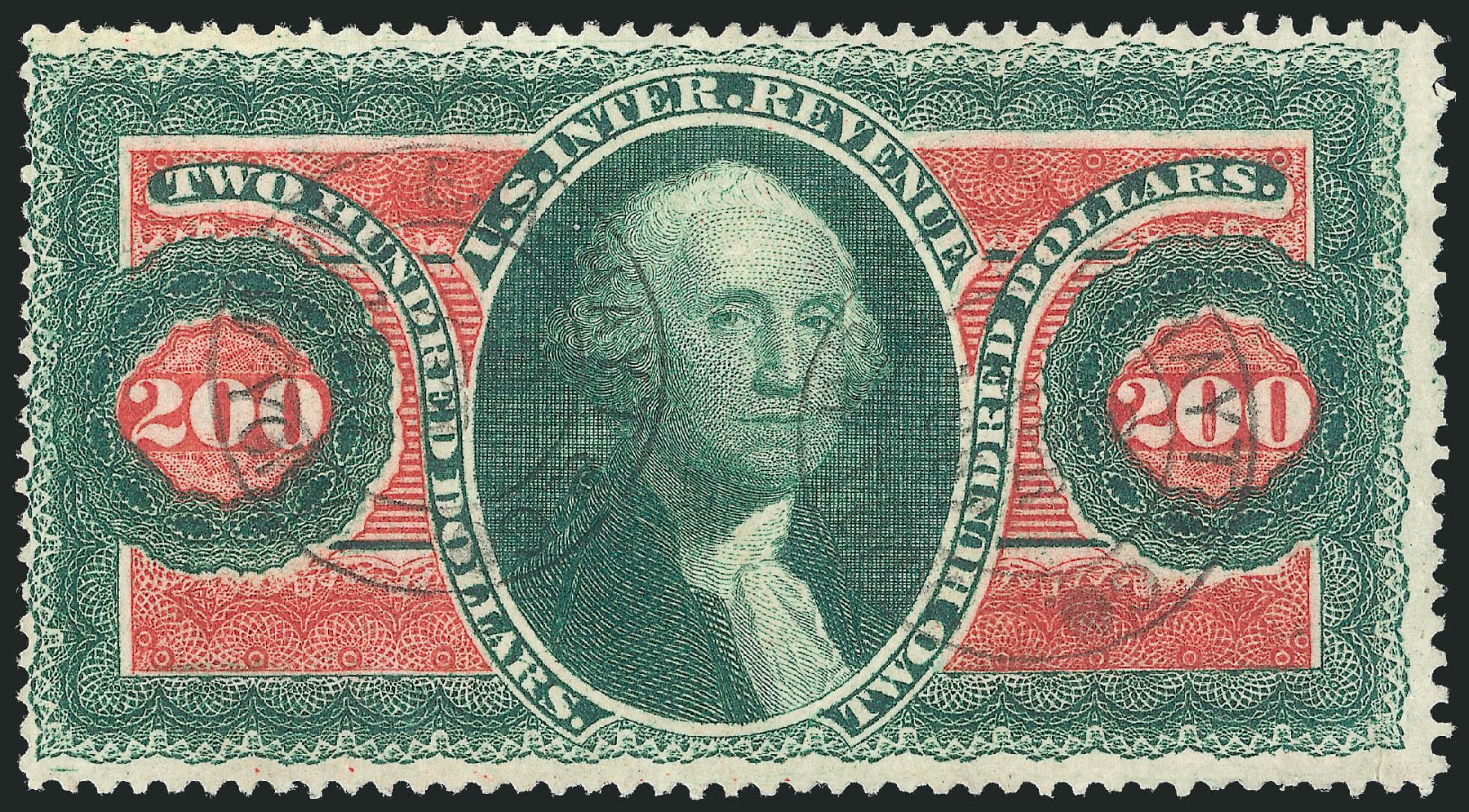 Price of US Stamp Scott Cat. R102: 1863 US$200.00 Revenue Internal. Robert Siegel Auction Galleries, Mar 2014, Sale 1067, Lot 550