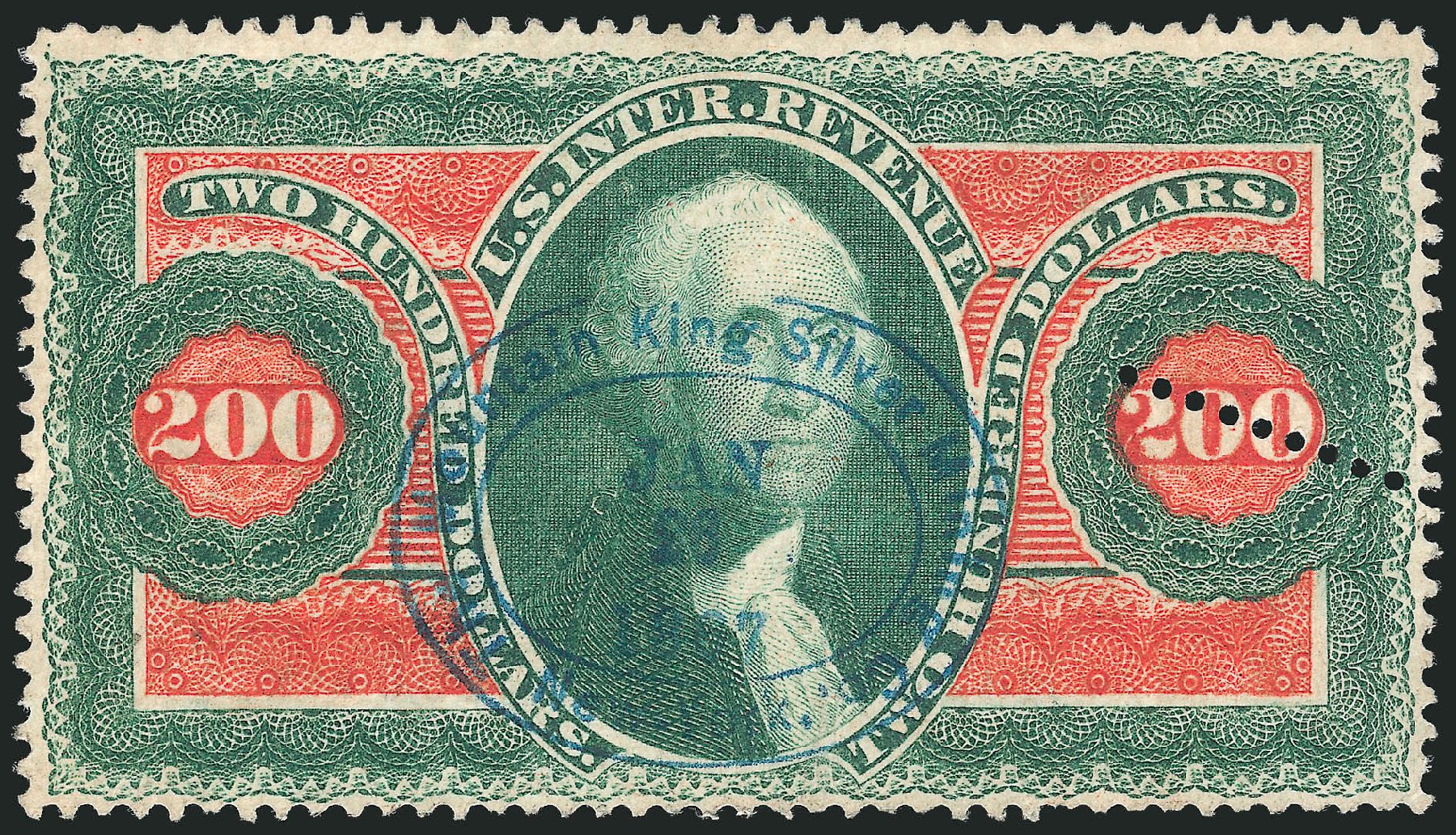 Price of US Stamp Scott Catalogue #R102: 1863 US$200.00 Revenue Internal. Robert Siegel Auction Galleries, Oct 2010, Sale 997, Lot 6590