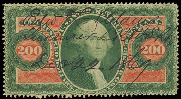 US Stamps Price Scott Catalogue #R102 - US$200.00 1863 Revenue Internal. Daniel Kelleher Auctions, Oct 2012, Sale 632, Lot 1615
