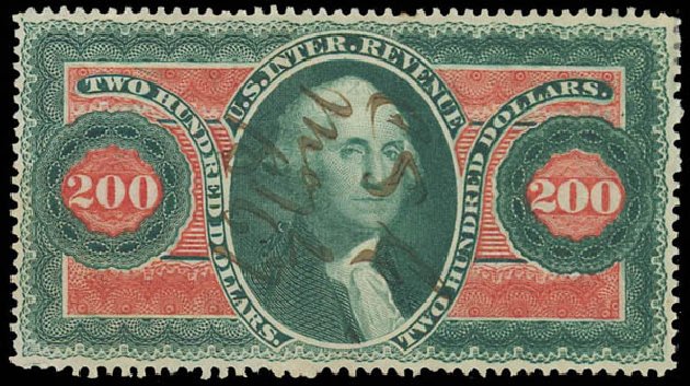 Costs of US Stamps Scott #R102: 1863 US$200.00 Revenue Internal. Daniel Kelleher Auctions, Jun 2012, Sale 630, Lot 2142