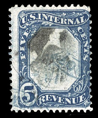 Prices of US Stamps Scott Cat. # R107 - 1871 5c Revenue Documentary . Cherrystone Auctions, Nov 2009, Sale 200911, Lot 3179